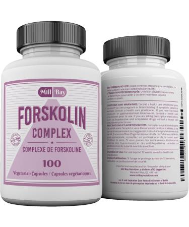 Mill Bay Forskolin Extract 500mg Supplement for Men & Women Helps Maintain Cardiovascular Health 100 Capsules - Buy Online on GoSupps.com