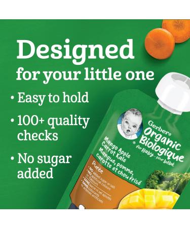 Nestle Gerber Nestle Gerber Organic Puree Mango Apple Carrot & Kale 128ml Pouch - Buy Online on GoSupps.com