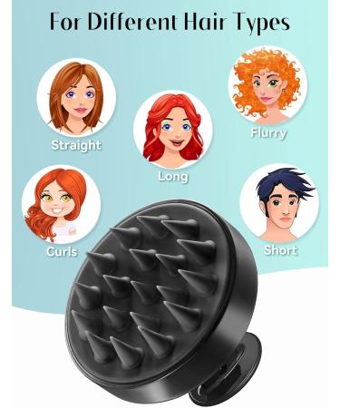 Heeta Scalp Massage Brush for Wet & Dry Hair - Soft Silicone Shampoo Brush for Gentle Head Massage - Black 04 - Buy Online on GoSupps.com