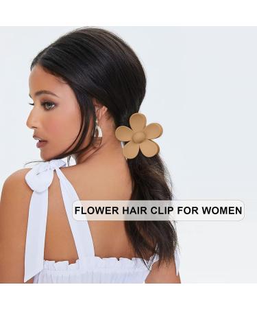 6 Pcs Butterfly Flower Heart Hair Claw Clips - Non-Slip Matte Large Clips for Thick & Thin Hair - Light Coffee/Light Brown - Buy Online on GoSupps.com