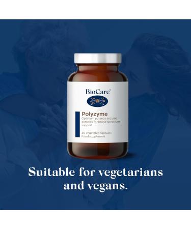 BioCare Polyzyme Forte Enzyme Complex | Broad Spectrum Support with Bromelain Lipase Protease and Amylase | Vegan Friendly | 30 Capsules - Buy Online on GoSupps.com