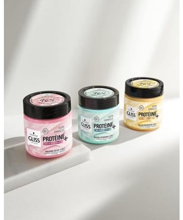 Schwarzkopf - Gliss - Miracle Radiance Treatment Mask 4 in 1 - Damaged and colored hair - Hair care - 96% ingredients of natural origin - 400ml jar - Buy Online on GoSupps.com