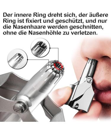 Manual Stainless Steel Nasal Hair Trimmer with Cleaning Brush | Portable Nose & Ear Hair Cutter for Home & Travel - Buy Online on GoSupps.com