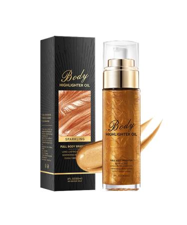 Pemarlis Shimmer Body Oil Body Illuminator Face Illuminator Body Illuminator Glitter Liquid Oil Body Cream with Glitter Moisturizing and Shine