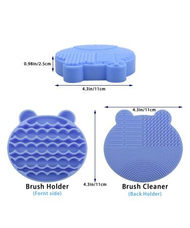 Buy Makeup Brush Cleaning Mat & Drying Stand - Clean Brushes Instantly | Perfect Valentine's Day Gift (Blue - Buy Online on GoSupps.com