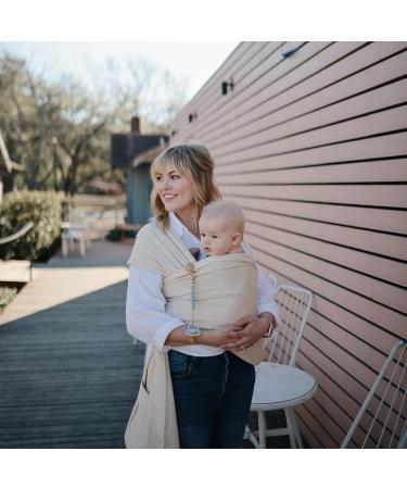Mushie Organic Cotton Baby Wrap Carrier for Newborns 8-35 lbs - Beige Melange - Buy Online on GoSupps.com