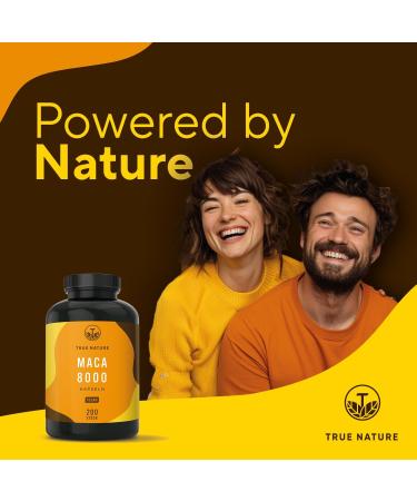 Premium Maca Capsules Gold 20:1 - 8000mg (200 pcs) | Vegan Lab Tested Rich in Iron & Potassium - True Nature  - Buy Online on GoSupps.com