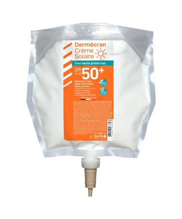 SORIFA - Dermécran - Sunscreen SPF50+ - Face and body - Vegan & Ocean Friendly formula - Water resistant - For the whole family from 3 years old - Made in France - 800 ml pouch