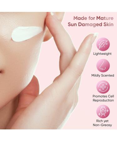 Rejuvenating Night Cream 1oz - Anti-Aging Moisturizer for Mature/Sun-Damaged Skin | Hydrating Facial Treatment | Made in France - Buy Online on GoSupps.com