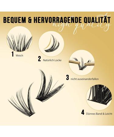 Individual Eyelash Extensions - 320 Piece Cluster Lashes 0.07C Curl 40D+50D DIY at Home Mix 12-18mm - Buy Online on GoSupps.com