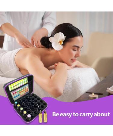 Kirgizta Waterproof Essential Oil & Nail Polish Storage Bag - 30 Slot EVA Pocket Organizer for 5ml 10ml 15ml Bottles (Purple Black) - International Shipping Available - Buy Online on GoSupps.com