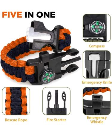 Ember Rock Survival Brand Kit 4 Set - Ultimate Outdoor Survival Essentials | Paracord Bracelets Flint Compass & More - Buy Online on GoSupps.com