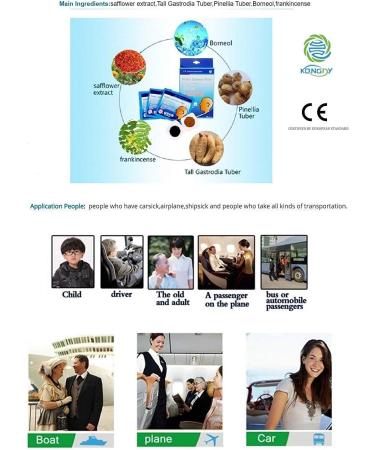 KONGDY Motion Sickness Patches - Anti Nausea Relief for Travel, Car, Sea, Air - CE FDA Certified (10) - Buy Online on GoSupps.com