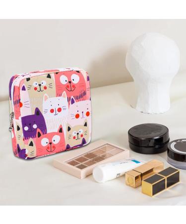 FSNUOP Sanitary Pad Storage Bag Period Bag for School Mini Sanitary Towel Storage Bag Cute Pattern Portable Zipper Suitable for Ladies Girls Students Etc(Pink Kitten) - Buy Online on GoSupps.com