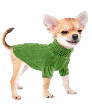 Alagilrs pet cat dog sweater dog sweater vest knitted crochet dogs winter dog sweater puppy clothing soft warm sweater knitting for small medium dogs green l l green
