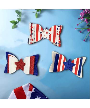 AOUXSEEM 4th of July Independence Day Hair Bow DIY Kit - 24 Sets | Pre Cut Pieces & Hair Clips Included - Buy Online on GoSupps.com
