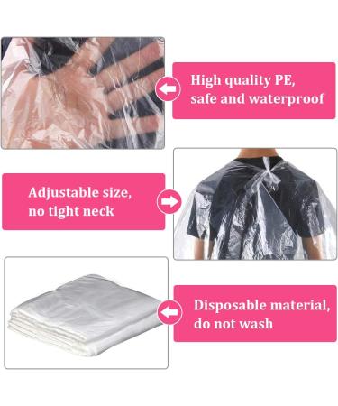 Vockvic 50-Piece Disposable Hairdressing Cloak - Transparent Waterproof Haircut Apron for Adults & Children | Salon & Home Use - Buy Online on GoSupps.com