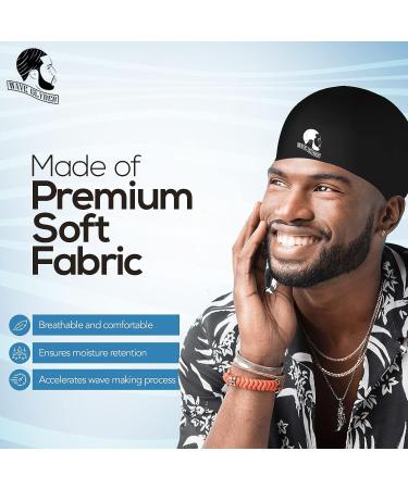 Wave Glyder Compression Cap + Skull Cap | Soft Elastic Premium Headband Cap Durag | Comfort, Functionality, and Simplistic Style | Very Flexible and Breathable | Good Stretch - Buy Online on GoSupps.com