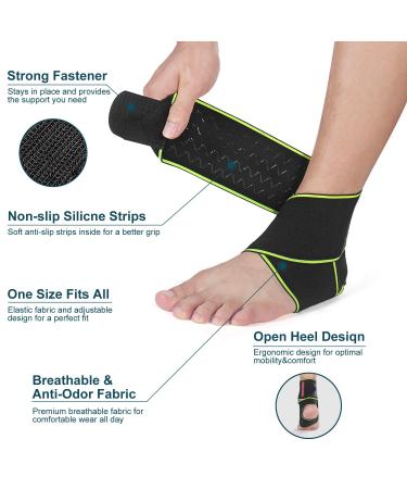 SNEINO Ankle Brace for Women & Men - Adjustable Ankle Stabilizer for Basketball, Running, Achilles, Joint Pain Relief - Green (1 Pack) - Buy Online on GoSupps.com
