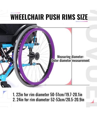 Wheelchair Wheel Covers Wheelchair Push Rim Covers Wheelchair Push Rim Covers Non-Slip Wear-Resistant Hand Push Cover Improve Grip and Traction(Purple 24 inches) 24 inches Purple - Buy Online on GoSupps.com