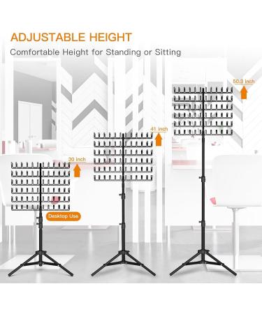 Braiding Hair Rack - Standing Hair Accessory Rack | 120 Hooks Hair Braiding Display Stand Adjustable Hair Braiding Divider Standing Rack for Various Types of Hair Extensions - Buy Online on GoSupps.com