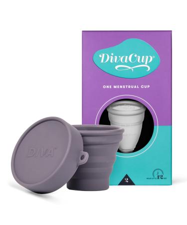 DivaCup - Menstrual Cup - Feminine Hygiene - Leak-Free - BPA Free - Model 2 with Shaker Cup