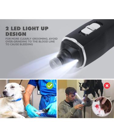 Pecute Dog Nail Grinder with LED Light - Low Noise Electric Pet Nail File Grinder | 2 Speeds, Safe & Smooth Grinding | Quick Charge & Strong Motor | for Small to Large Pets (Black) - Buy Online on GoSupps.com