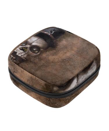 Skull Period Bag Menstrual Cup Pouch Large Storage Bag Sanitary Purse for Sanitary Napkin Pads Pads Organizer for Girls Women Multicoloured 08