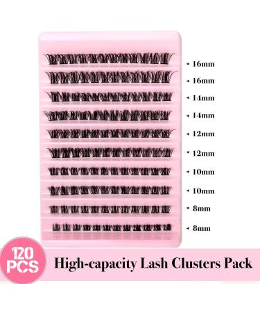 120Pcs DIY Natural Look Wispy Cluster Lash Extensions - 8-16MM D Curl Individual Lashes for Home Use - Reusable Individuals (Pretty) - Buy Online on GoSupps.com