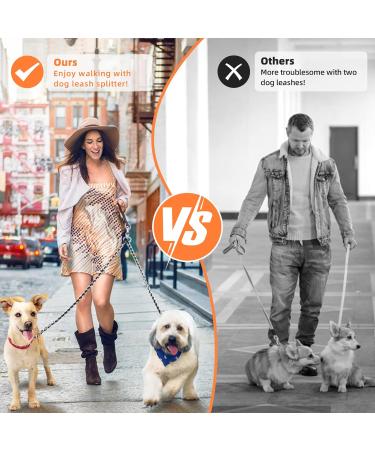 S-ETOVUS Double Dog Leash Two Dog Leash Chew Proof Metal Chain Double Clip Dog Leash 360 Swivel Tangle Free Leash Splitter Dual Leash Coupler for Small Dogs Walking blue 2.5mm*2.6FT(Small Dog) - Buy Online on GoSupps.com