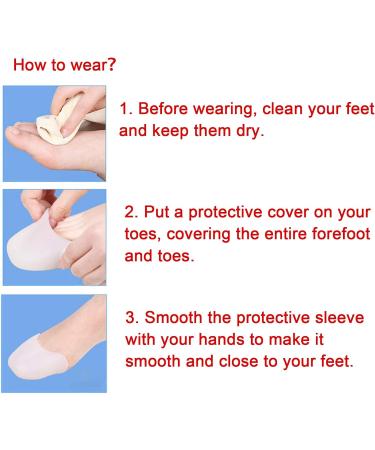 Futheda Silicone Gel Toe Protective Caps - Midfoot Support Breathable Soft for High Heels Ballet & Dance - 3 Pairs - Buy Online on GoSupps.com