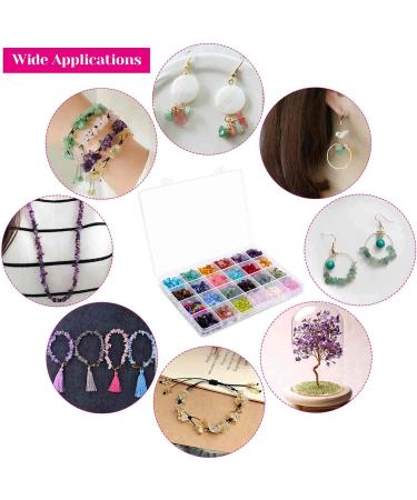 24 Colors Crystal Beads for Ring and Bracelet Making by Cridoz - Gemstone Chips Drilled for DIY Jewelry Projects - Buy Online on GoSupps.com