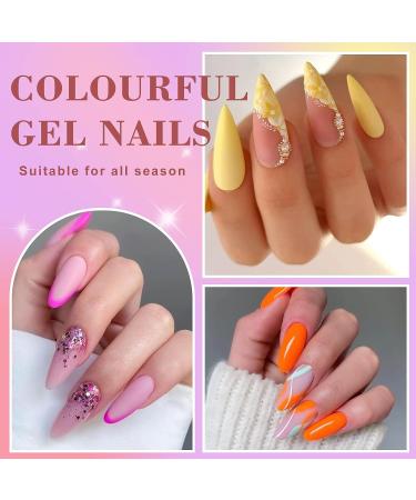 Arte Clavo Gel Nail Polish Set - 20 Colors 5ml All Seasons Collection - Nude Gray Pink Blue Glitter Starter Kit - Soak off, Nail Lamp, Nail Art Manicure - DIY Salon Home Gift for Women - Buy Online on GoSupps.com