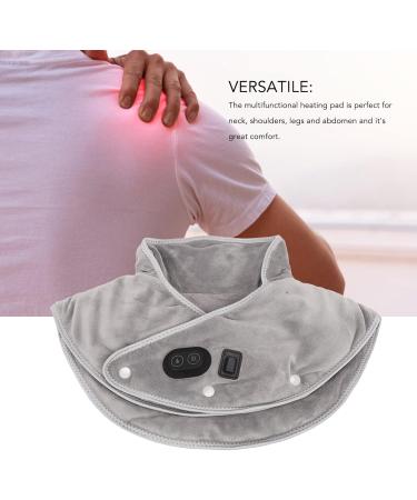 Electric Heated Neck Wrap - USB Charging Heating Pad & Massage for Pain Relief - Gray Sable Fabric - Buy Online on GoSupps.com