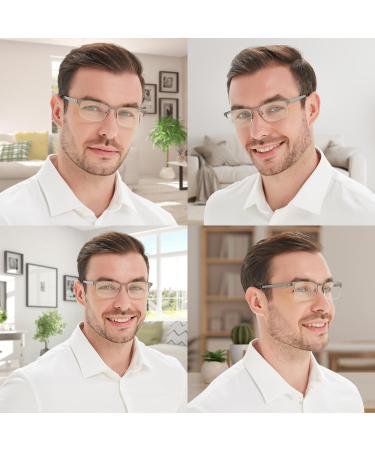 EYECEDAR 5-Pack Reading Glasses for Men Metal Gunmetal Half Frame Spring Hinges Eyeglasses Readers 2.00 Metal Grey 2.0 x - Buy Online on GoSupps.com