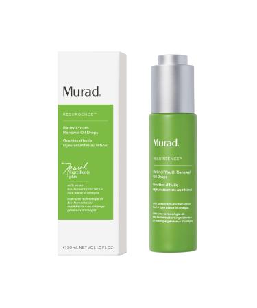 Murad Retinol Youth Renewal Oil Drops Anti-Aging Retinol Facial Oil with Omega-Rich Oils Hydrates Smooths Fine Lines & Wrinkles Lightweight Fast-Absorbing Skincare Treatment 1.0 oz