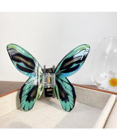 Women's Butterfly Hair Clips Acrylic Butterfly Hair Clips Hair Clip Non-Slip Hair Pin Hair Accessories Hair Jaw Clip Headpiece for Women and Girls for Daily Wear Blue Green - Buy Online on GoSupps.com