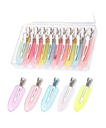 20 pieces hair clip boxed seamless hairpin in 5 colors hair pin curl clips no bending hair clips for hair styling make up