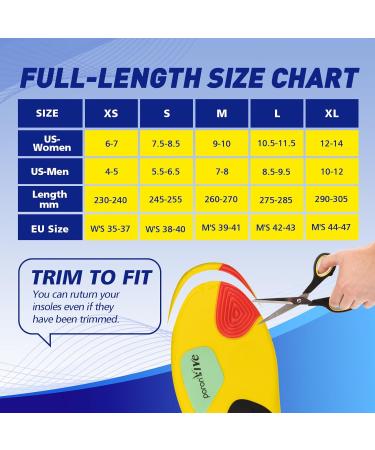 Plantar Fasciitis Relief Insoles | Orthotic Arch Support Gel Inserts for Men & Women - Anti-Slip Shock Absorption - Sizes 10-12 & 12-14 - Buy Online on GoSupps.com