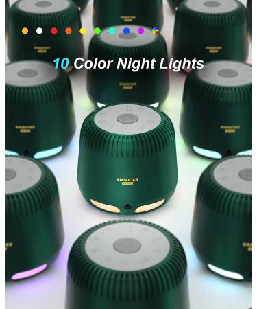 White Noise Sound Machine with Night Light & Speaker - 24 Soothing Sounds for Nursery, Office, Home - Green - Buy Online on GoSupps.com