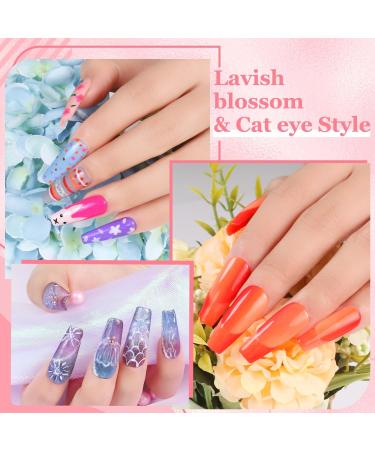 Lavender Violets 25 Pcs Gel Nail Polish Spreading Effect Blooming Gel Base Coat Glossy n Matte Top Coat Dotting Drawing Nail Brush Sparkling Fairy Shimmer Spring Soak Off UV LED Blossom Varnish C405 - Buy Online on GoSupps.com