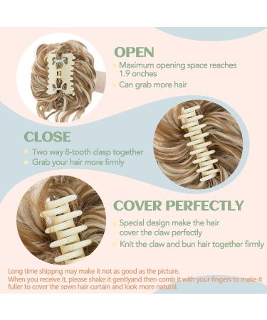 S-Noilite Claw Clip Messy Bun Hair Piece - Dark Blonde & Bleach Blonde 27H613 - Buy Online on GoSupps.com