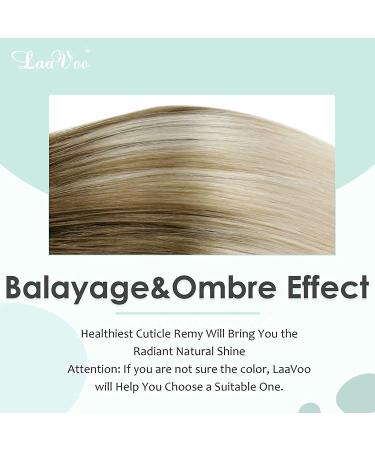 LAAVOO Real Hair Tape Extensions - Balayage Blonde #8/59 30cm 20PCS Remy Double-Sided Invisible Light Brown Ombre - Shop Internationally - Buy Online on GoSupps.com