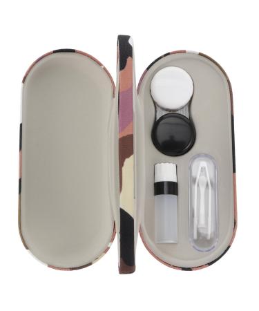 1 Set Camouflage Contact Lens Case 2-in-1 Double-Sided Portable Glasses Case Eye Care Accessories