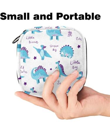 Cartoon Dinosaur Storage Bag for Women | Large Zipper Pocket for Menstrual Cup & Essentials | Multi-Colored Solution for Panty Liners Tampons & More - Buy Online on GoSupps.com