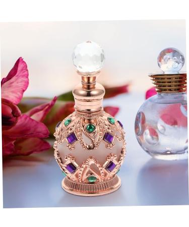 Ipetboom Essential Oil Bottle Nail Growth Oil Glass Carafe Diamonds Embedded Bottle Spice Dispenser Essential Oils for Diffusers Aromatherapy Alloy Travel Perfume Spray Bottle 15 ml Golden - Buy Online on GoSupps.com