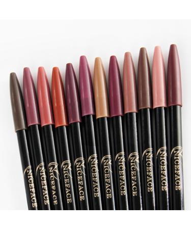 Lip Liner Pencil Set 12 pcs/Set Long Lasting Matte Waterproof Lipliner Pen Set with 12 Colors Define Lips for a Fuller Look - Buy Online on GoSupps.com