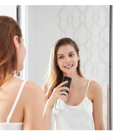 IHealthia Rechargeable Water Flosser Teeth Cleaner - Portable Cordless Dental Oral Irrigator | 3 Modes, 4 Nozzles | Waterproof for Home & Travel - Matte Black - Buy Online on GoSupps.com