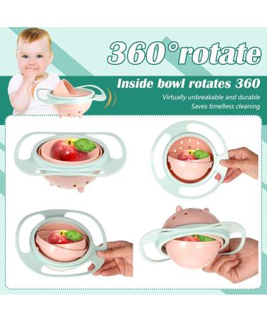 Baby Universal Gyro Bowl - Non Spill Feeding Bowl for Toddler | 360 Rotation Kids Bowl (1Pcs Light Green) - Buy Online on GoSupps.com