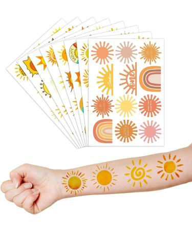 Sun Tattoo Temporary Tattoos 96 PCS - Birthday Party Decorations & Favors for Kids - Classroom Rewards & Prizes - Green Theme - Buy Online on GoSupps.com